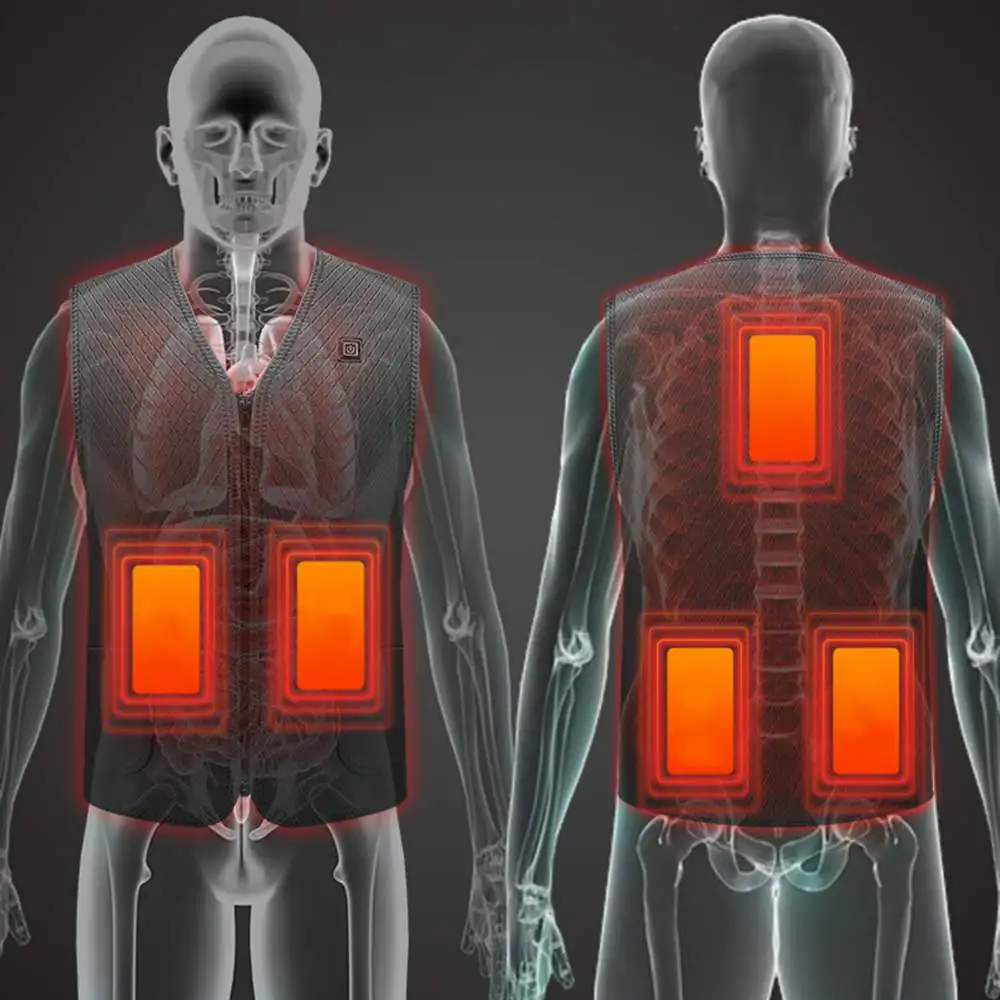 Универсальное зимнее пальто с капюшоном с электрическим подогревом, куртка, контроль температуры, USB, пояс на спине, Интеллектуальный жилет, защитная одежда