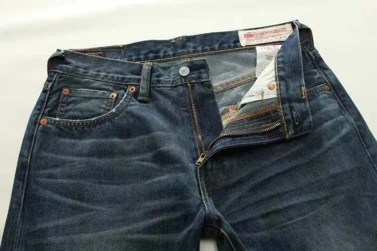 Evisu новые дышащие высококачественные модные мужские штаны теплые джинсы прямые с принтом для отдыха мужские хлопковые брюки E6141
