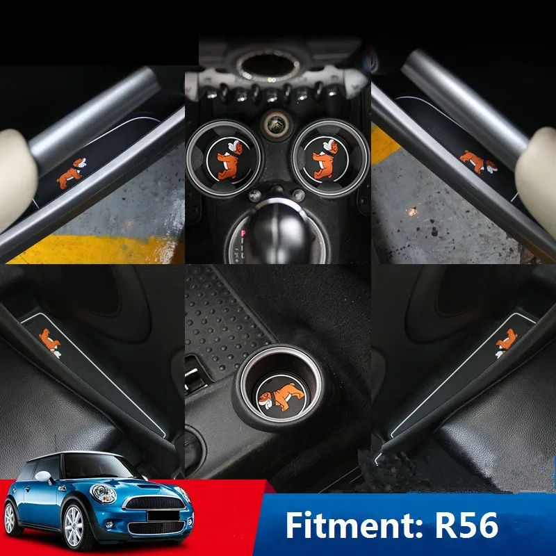 7 шт. автомобильный стайлинг декор дверной паз подстаканник коврик для Mini Cooper R56 3