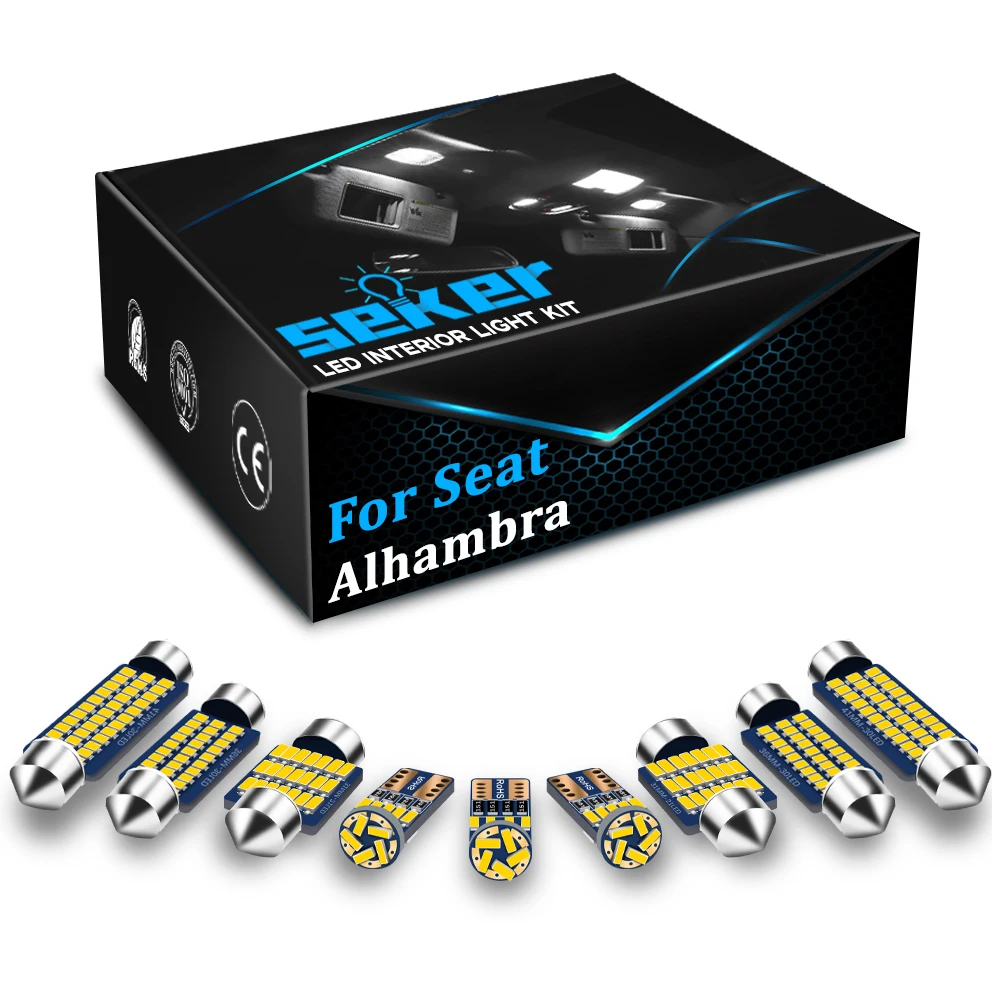 Seker Canbus For Seat Alhambra MK 1 2 I II 7V8 7V9 710 711 2001-2017 Interior Light Vehicle LED Map Dome No Error Lamp Bulb Kit |