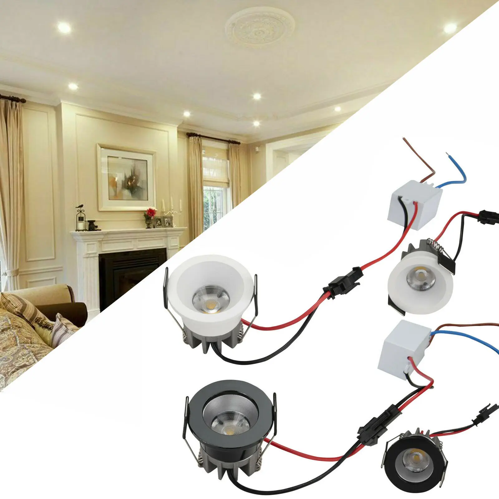 3W Mini Recessed LED Ceiling Dimmable Light COB Down Light Spotlight Bulb Lamp 