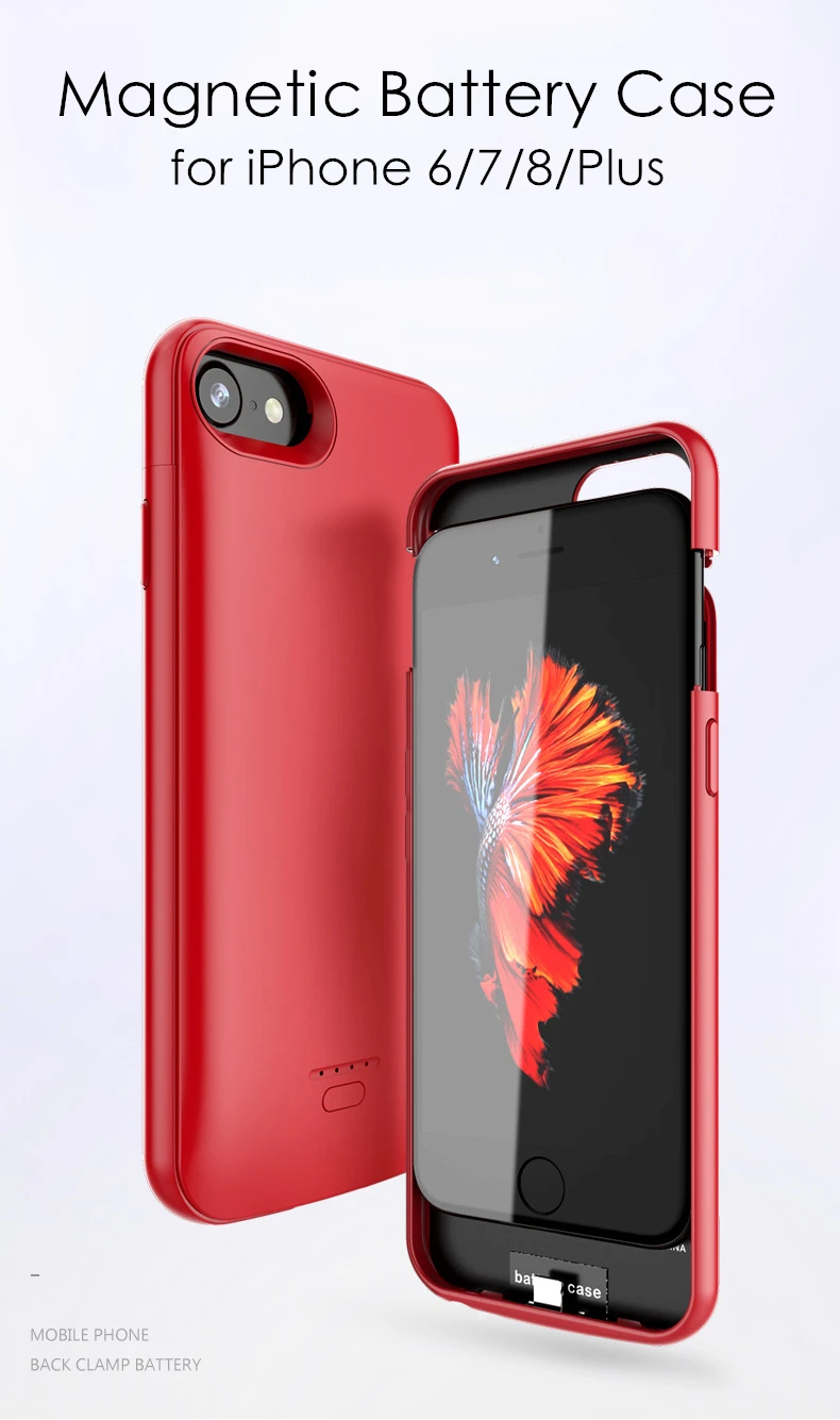 Для iPhone 8 7 6 зарядное устройство чехол аудио ультратонкий Магнитный 4000mAh 5500mAh Powerbank для iPhone 6 7 8 Plus чехол для батареи