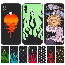Soft TPU Case For Huawei Honor 8A 8S 9A 9X 10i 9 10 10X Lite Cases Silicon Flame Pattern