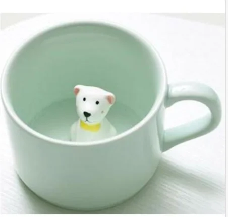 dog Кофе Молоко чай керамические кружки-3D животных утренняя чашка с пандой внутри лучший подарок для утреннего напитка Свадебный на день рождения - Цвет: dog
