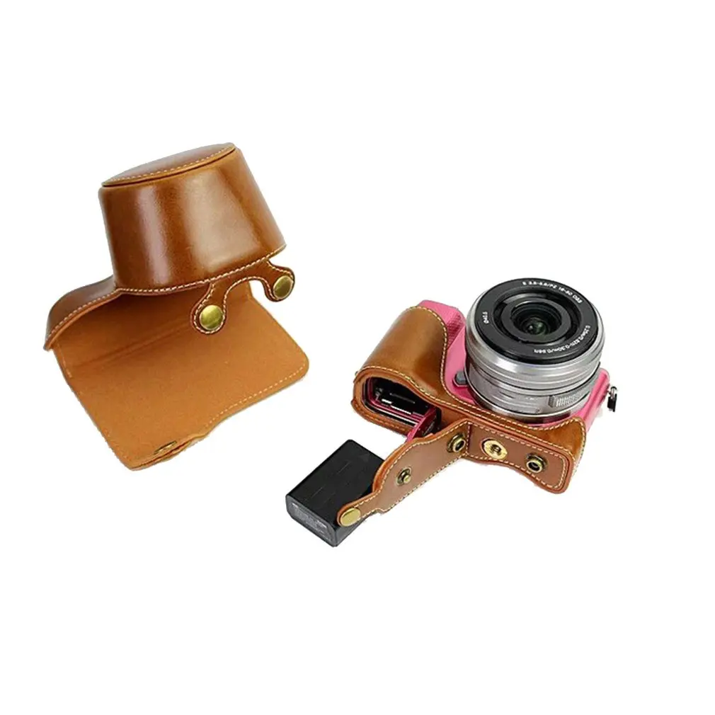 Сумка-чехол из искусственной кожи для камеры, чехол-сумка для sony A5000 A5100 A6000 A6300, прочные портативные аксессуары для камеры