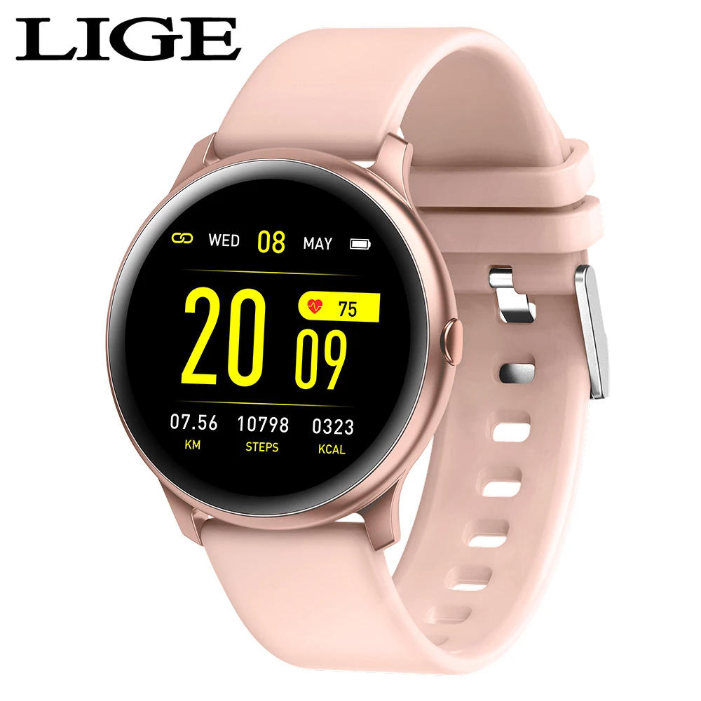 

LIGE Fashion Sports Smart Watch Men Women Fitness tracker man Heart rate monitor Blood pressure function smartwatch For iPhone