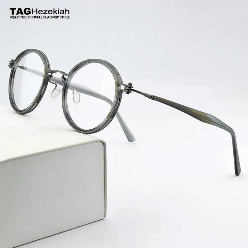 2020 Brand round Brand titanium glasses frame men myopia optical glasses frame women eye glasses frames for men spectacle frames