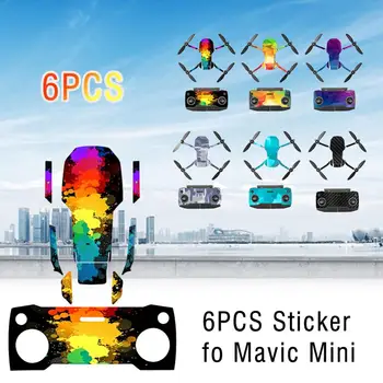 

6 Style Drone Stickers Camera Drone Body Skin Cool Face 3M Decals With Battery Number Sticker For DJI MAVIC PRO/Spark