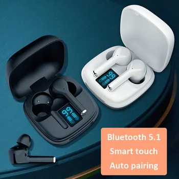 

New TWS Noise Reduction Bluetooth Earphone Stereo Bass 5.1 with Mic Handsfree Earbuds Touch Control for Xiaomi Redmi Pink Blue