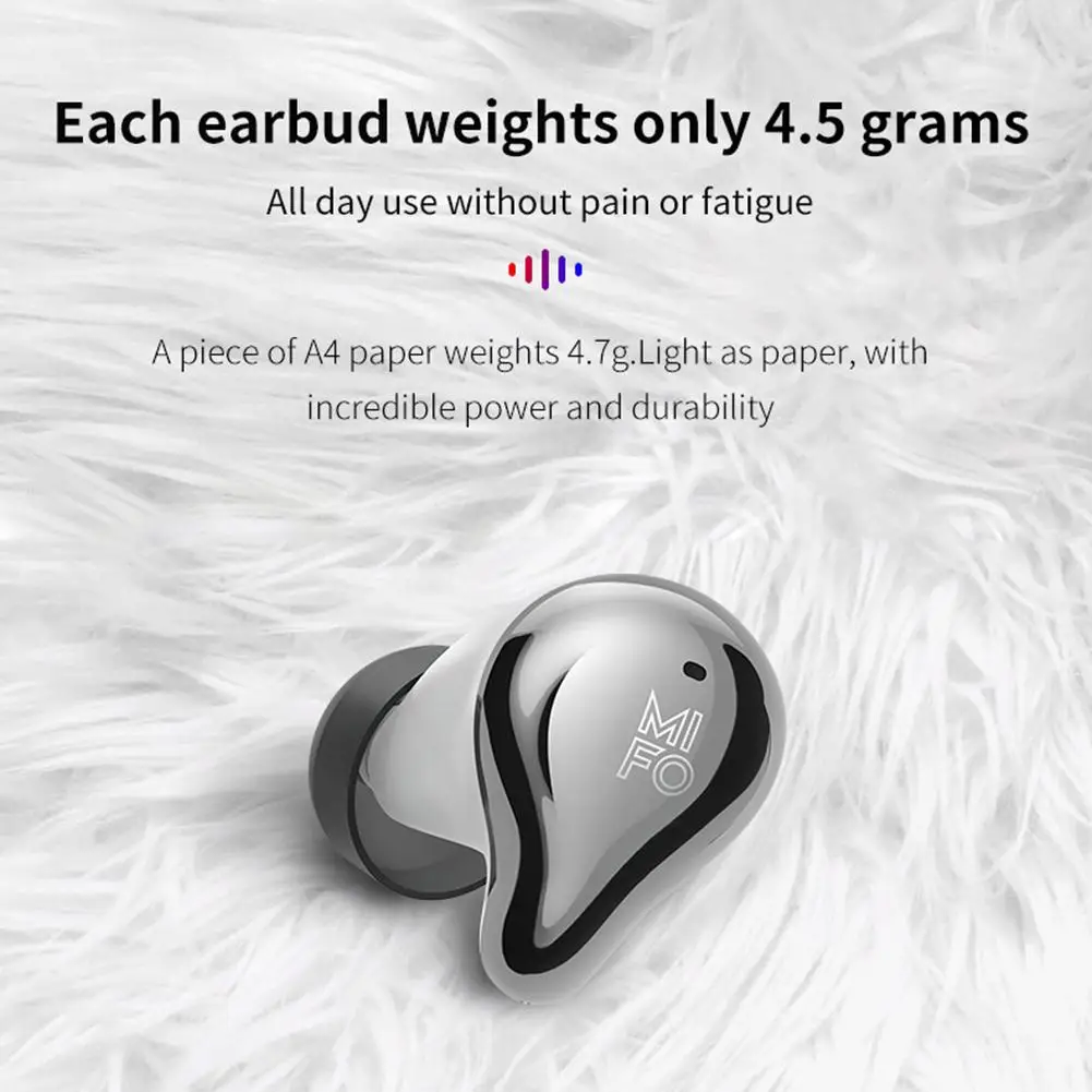 Спортивные Беспроводные наушники Mifo O4 с Bluetooth 5,0, мини-наушники-вкладыши, стерео наушники с сенсорным управлением, громкая связь, HD вызов, HiFi гарнитура с микрофоном