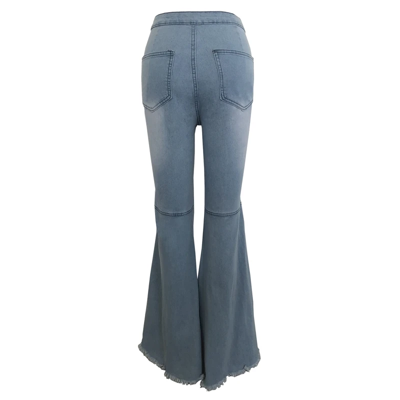 Эластичный Высокая талия женские джинсы клёш Повседневное осень широкие джинсы женские узкие джинсы длинные джинсы Штаны расклешенные джинсы с кроем для женщин