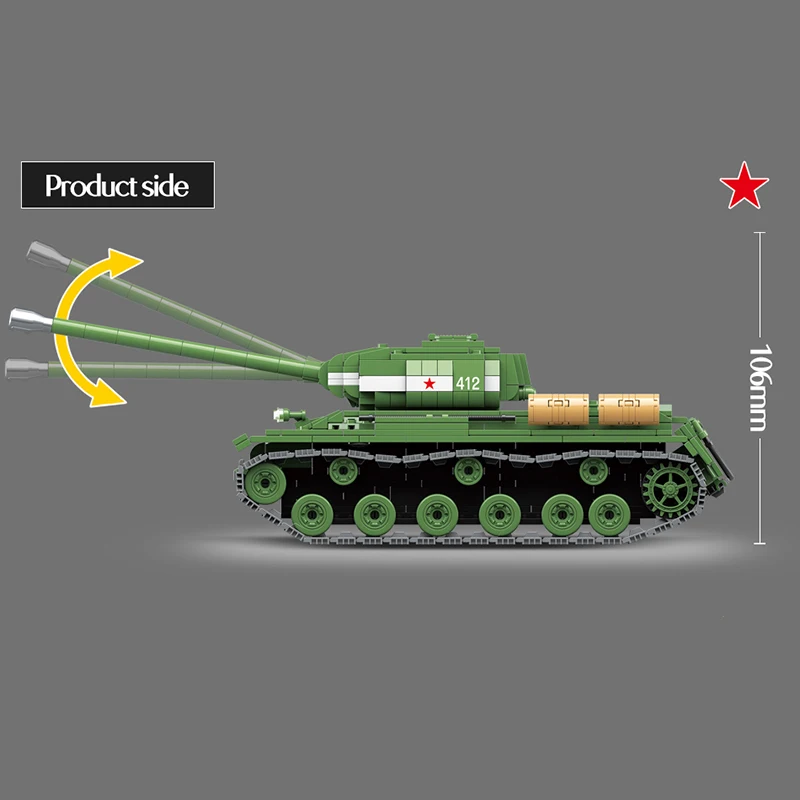 1068PCS Soviet Russia IS-2M Heavy Tank Building Blocks legoingly WW2 Military Tank Army Soldier Wea