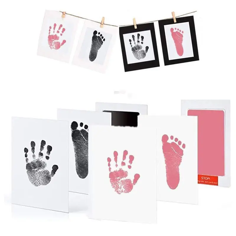 Safe Non toxic Baby Footprints Handprint No Touch Skin Inkless Ink Pads