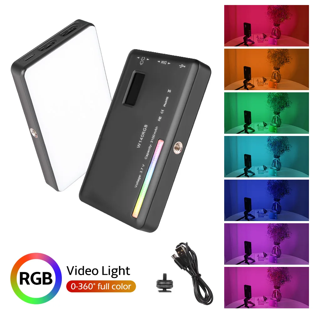 SH W140 RGB светильник 2500-9000K 3100mAh с диффузором эффект Vlog заполнясветильник фотография