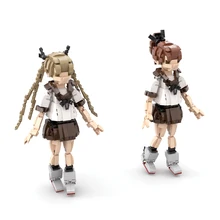 Bloques de princesa MOC para el día escolar para niñas, juguete de ensamblaje de bloques de construcción en miniatura de bloques de construcción DIY, 1200 + Uds.