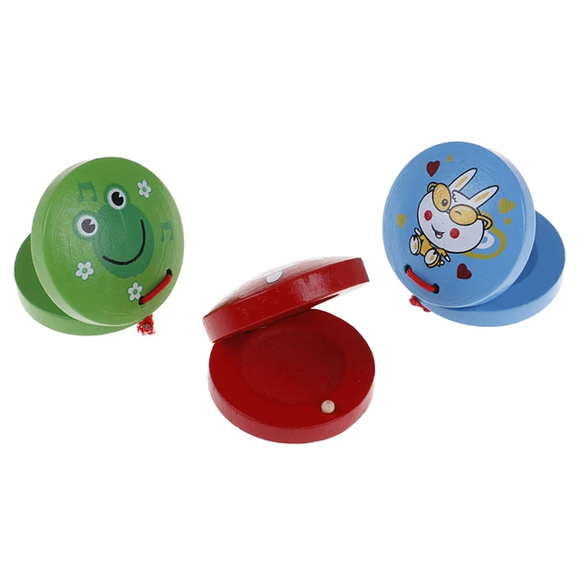 New Cartoon Wooden Castanet Toy Children Musical Percussion Instrument Xmas Gift 5
