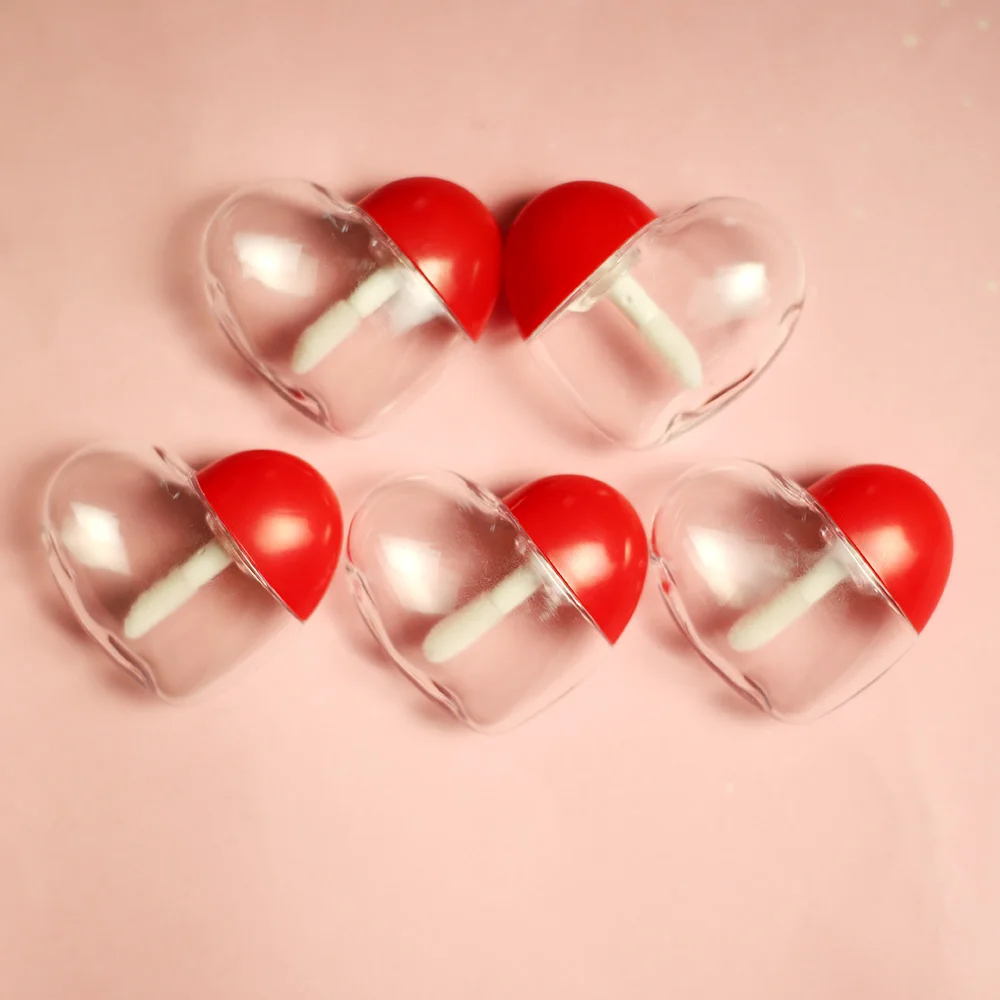 6 Pieces Love Heart Shaped Plastic Lip Gloss Tube Bottle Empty Cosmetic Container Lipstick Balm Makeup Organizer | Красота и здоровье
