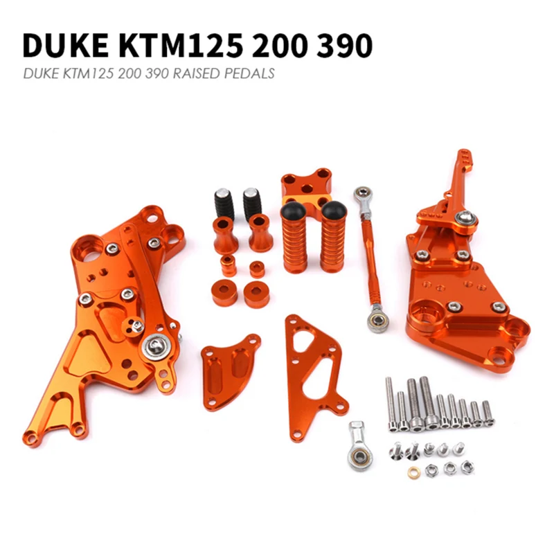 Для DUKE KTM125 200 390 RC390 мотоциклетные поднятые педали высокой плотности CNC алюминиевые гоночные опоры для ног Мотоциклетные аксессуары - Цвет: Оранжевый
