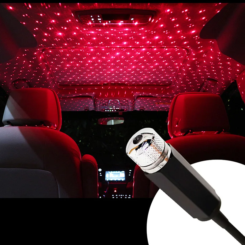 Mini LED Car Roof Star Night Light Universal USB Interior Ambient Atmosphere Galaxy Lamp