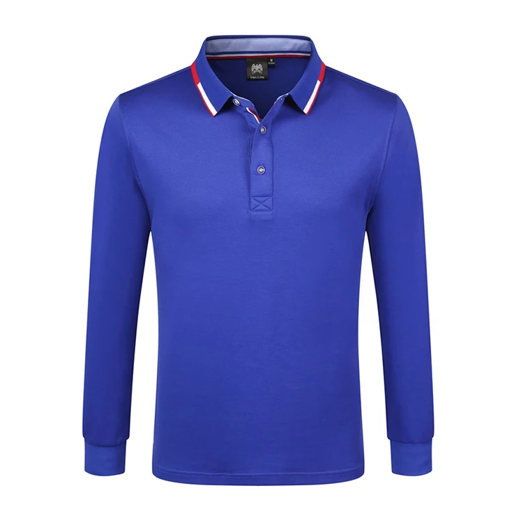 royal blue Заказная вышивка бизнес с длинным рукавом рубашка поло, вышивка с длинным рукавом рубашка поло форменная рабочая одежда на заказ - Цвет: royal blue