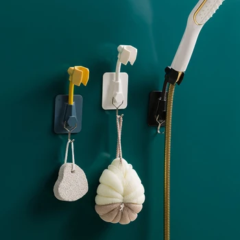 

Adjustable Universal Shower Frame with Hooks Home Bathroom Multifunctional Free Perforation Traceless Pasting Shower TXTB1