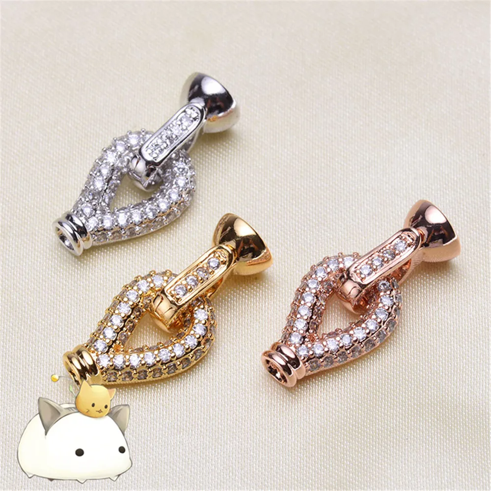 

High Quality Copper Clasps Accessories For DIY Jewelry Bracelet Making Clasps & Hooks For Pearls Necklace Jewelry Making P-032