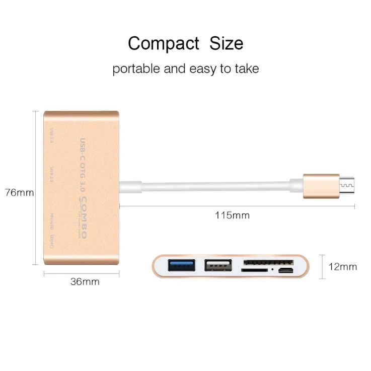 Muti-função Usb C3.1 Tipo-c Otg para Leitor de Cartão Adaptador Usb 3.0 sd tf para Laptops tipo c Leitores de cartão - Imagem 2