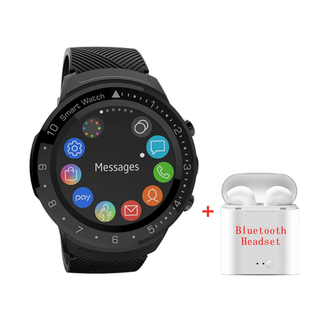 DA09 Смарт-часы Android телефон Heartrate трекер g-сенсор wifi gps карты смарт-часы человек с Google play app store mp3-плеер - Цвет: add headset