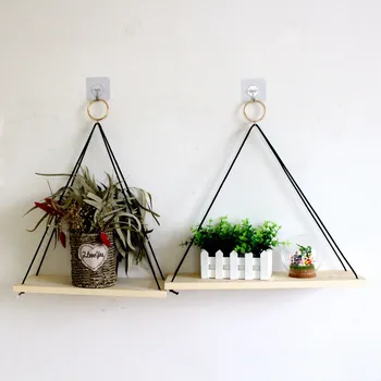 

Wall Shelves Wall Decor Wooden Beads Tassel Storage Home Nordic Style Storage Rack INS Swing Shelf Room Organizer for Toys