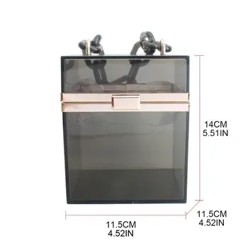 

Transparent Clear Acrylic Party Prom Clutch Purse Chain Strap for Women Girls X7XC