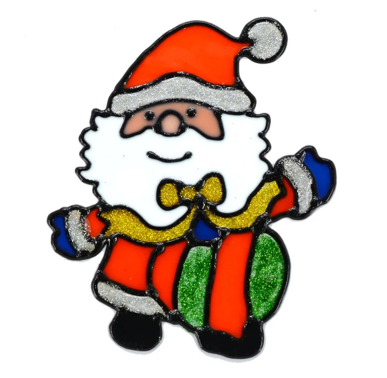 Santa 3 Новогодняя силиконовая стеклянная наклейка Navidad, большие оконные стеклянные двери, Рождественские декоративные наклейки, инструменты для декора рождественской атмосферы - Цвет: Santa 3