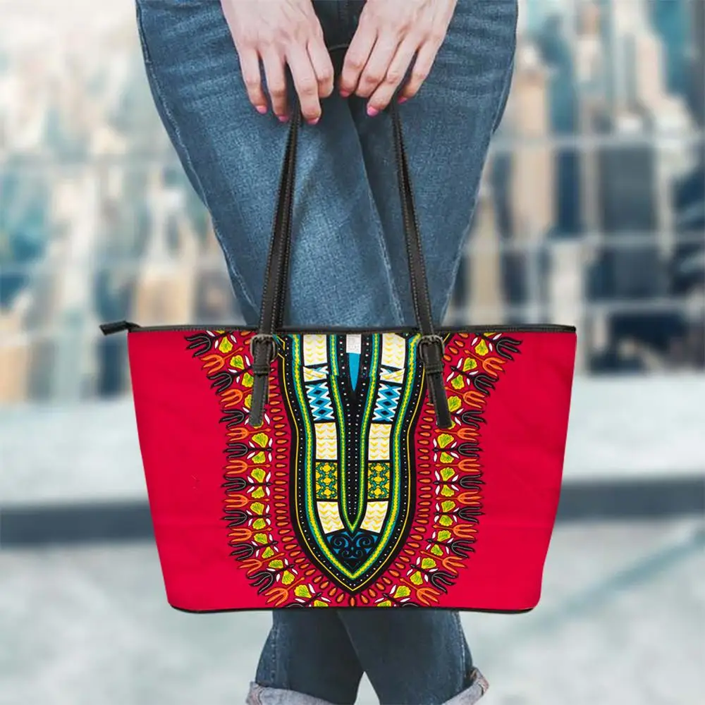 

FORUDESIGNS Traditional African Tribe Women's Handbags Large Capacity Female Pu Learther Tote Shoulder Bag for Ladies Wopmen Bag