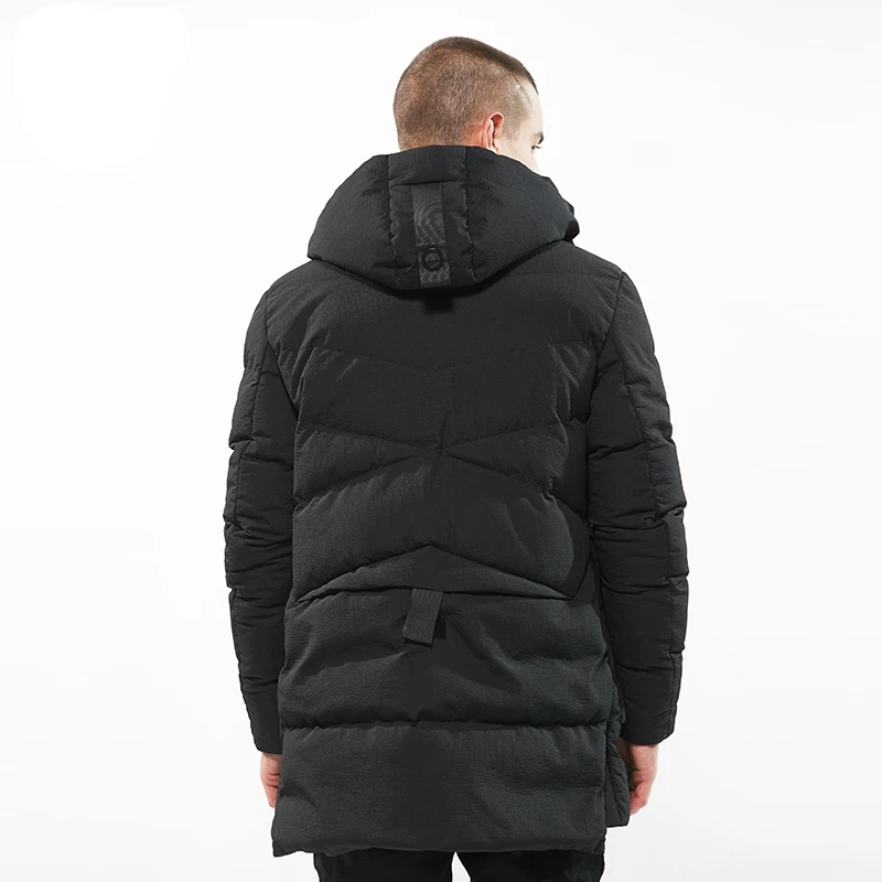BOSIBIO New Winter Men's Jacket Simple Fashion Hooded Coat Fashion Brand Parkas Warm Outerwear 292L