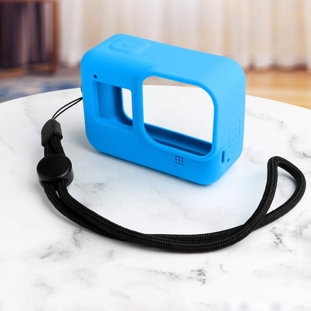 Silicone case Подводный 60 м водонепроницаемый чехол силиконовый чехол для GoPro Hero 8 черный фильтр для дайвинга Красный Плавучий плавающий бар для камеры Gopro 8 - Цвет: Silicone case