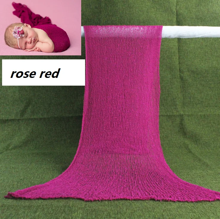 rose red Реквизит для фотосъемки новорожденных хлопчатобумажная накидка растягивающаяся накидка для автомобильного сиденья детское одеяло для фотосессии новорожденных - Цвет: rose red