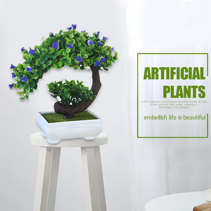 Crescent Rose Simulation Flower Home Decor Fashion Ornament Decoration Plastic Lightweight Simulated Potted Plants Wedding