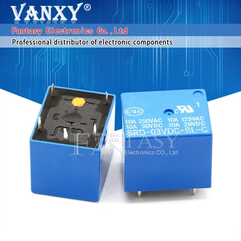 

5PCS/LOT Relay SRD-03VDC-SL-C SRD-03VDC-SL SRD-03V SRD-03VDC relays 5PINS 3V DC High Quality