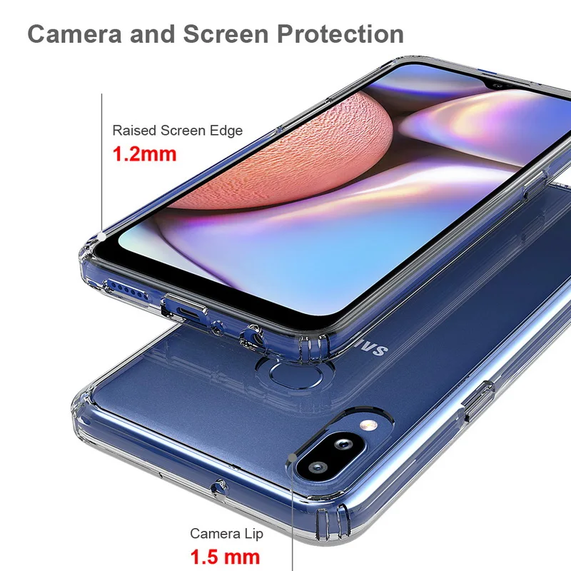 Для samsung A10S чехол Кристальный Гибридный Бампер прозрачная твердая акриловая задняя крышка для samsung Galaxy A10S полный защитный чехол для телефона A10