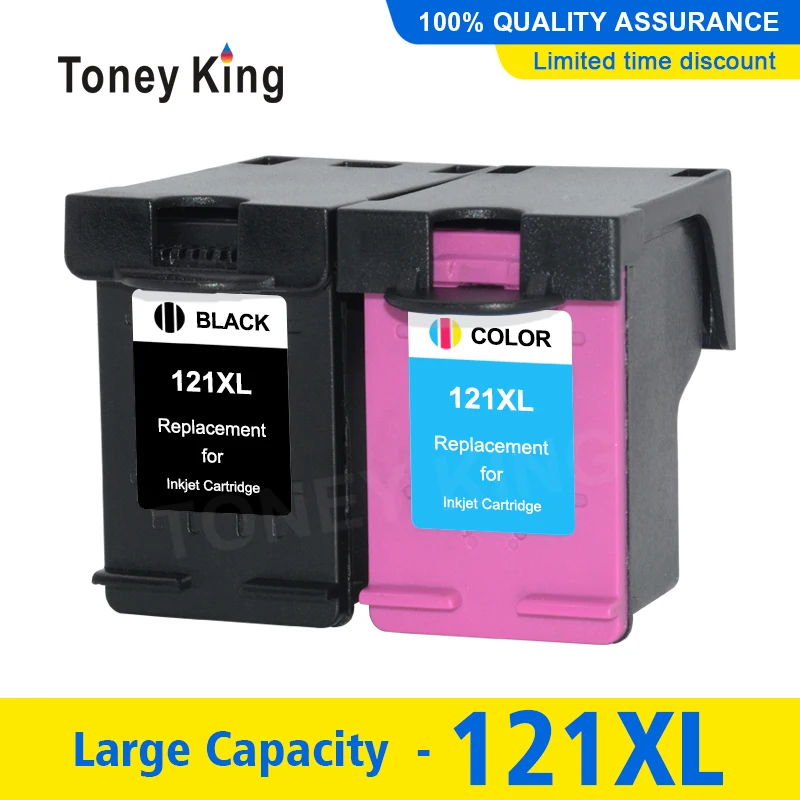 Сменный Черный чернильный картридж Toney King 121XL для принтера HP 121 Deskjet D2563 F4283 F2423 F2493