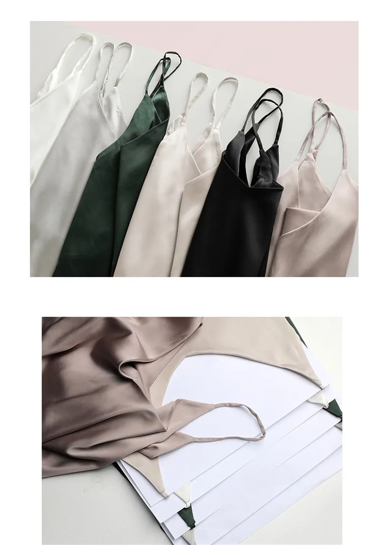 2022 Summer Silk Camis V-Neck Basic Top Women Basic Tank Tops Woman Sleeveless Vest White Satin Corset Top Female Girls Clothing 2022 Summer Silk Camis V-Neck Basic Top Women Basic Tank Tops Woman Sleeveless Vest White Satin Corset Top Female Girls Clothing