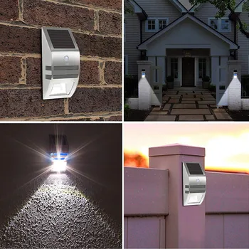 

Bzoosio 1/2/4PCS Triangle Solar Powered LED Wall Light Motion Sensor Security Lamp Waterproof balcony corridor Outdoor Lamp RF F
