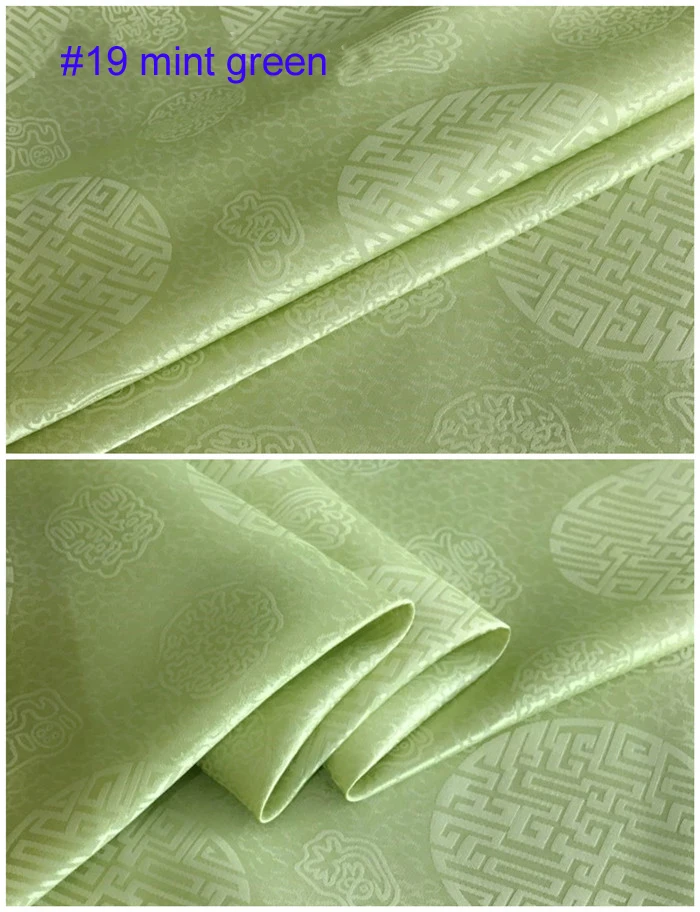 Китайская шелковая ткань жаккард шелк хлопок Шармез креп tissu 100 см* 114 см - Цвет: 19