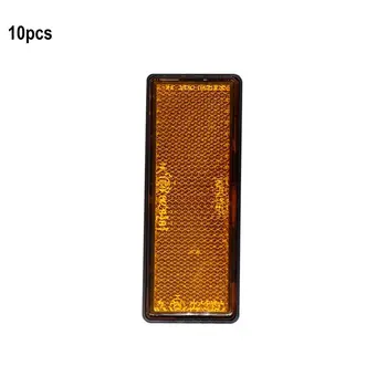 

10 Pcs Heavy-Duty Car Reflectors Rectangular Orange Reflective Strips Orange Oblong Rectangular Trailer Reflectors