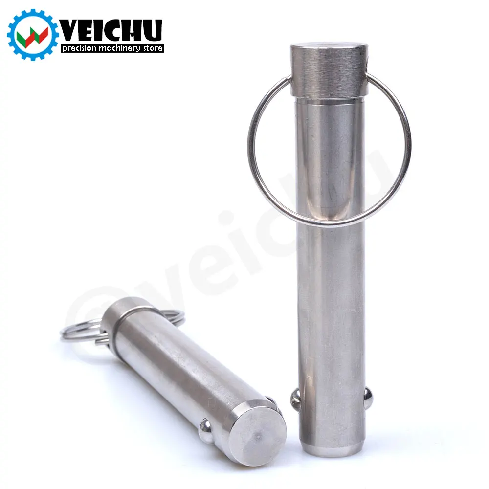 VCN114 1pcs 스프링 유형 신속하게 잠금 및 위치 지정을 위한 풀 링이 있는 모든 스테인레스 스틸 볼 잠금 핀