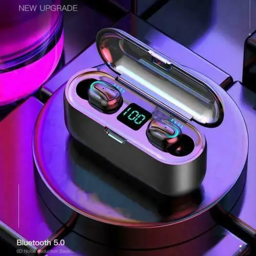 Bluetooth 5 0 Headset TWS Wireless Earphones Mini Stereo Music Gaming Earbuds LED Display Earphone Waterproof 2019