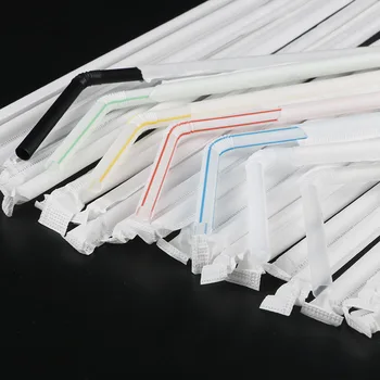 

Individual Package Straw Disposable Plastic Straw Milk Straw Elbow Coconut Straw
