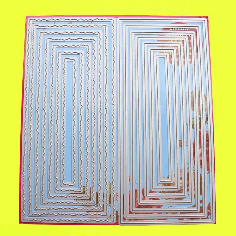 CuttingDiesSlimlineRectanglePlainTornedgeScrapbookDIY