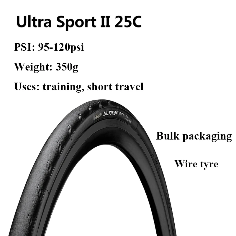 CONTlNENTAL ULTRA SPORT II Sport Racing 700*23/25C/28c шины для шоссейного велосипеда складные велосипедные шины GRAND Extra Sport Gator - Цвет: 25C Wire Tyre