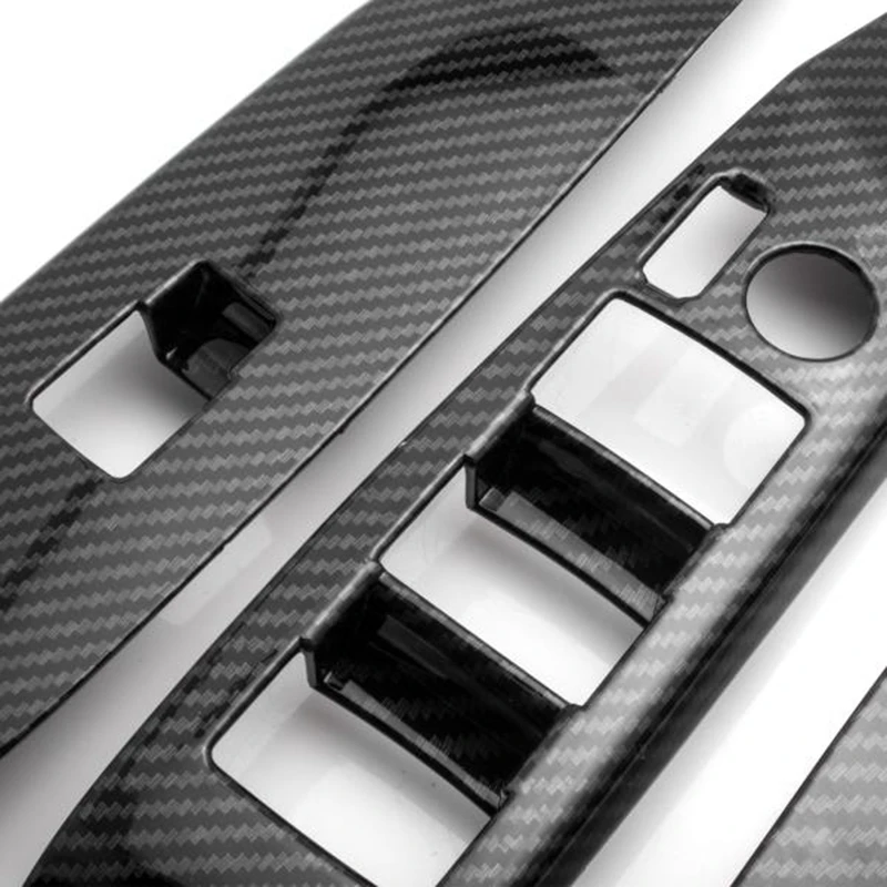 4 шт. автомобиля углеродного волокна ABS двери окна лифт переключатель кнопка Крышка отделка панель подходит для Toyota Camry