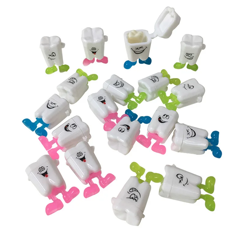 10PCS Baby Tooth Box Cute Cartoon Kids Teeth Organizer Plastic Milk Teeth Storage Box Save Collect Case First Tooth Mini Gift